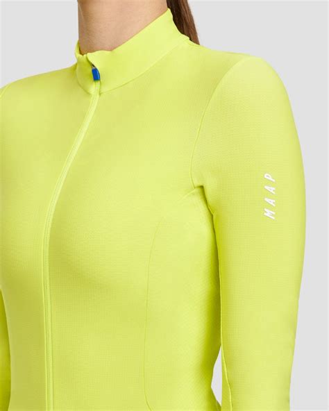 Womens Force Pro Ls Jersey Lemon Maap