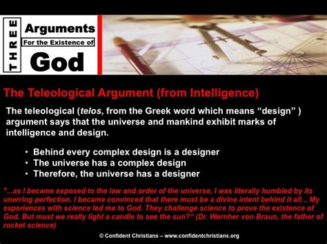 The Teleological Argument From Intelligence Teleological Argument