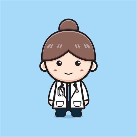 Cute Girl Doctor Cartoon Icon Illustration 3143315 Vector Art At Vecteezy