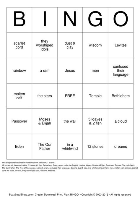 Jesus Bingo Cards To Download Print And Customize
