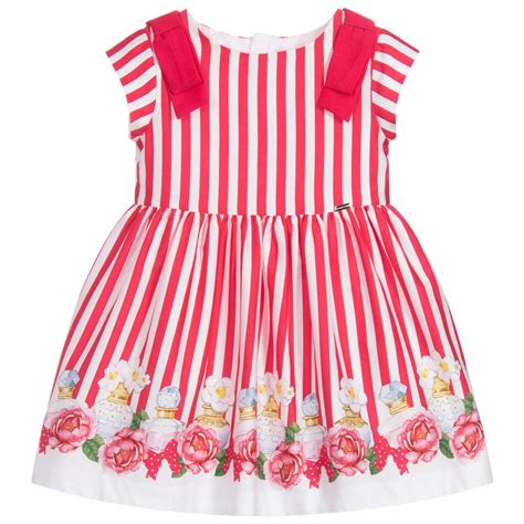 Pink Striped Cotton Dress In 2020 Girls White Dress Pretty White