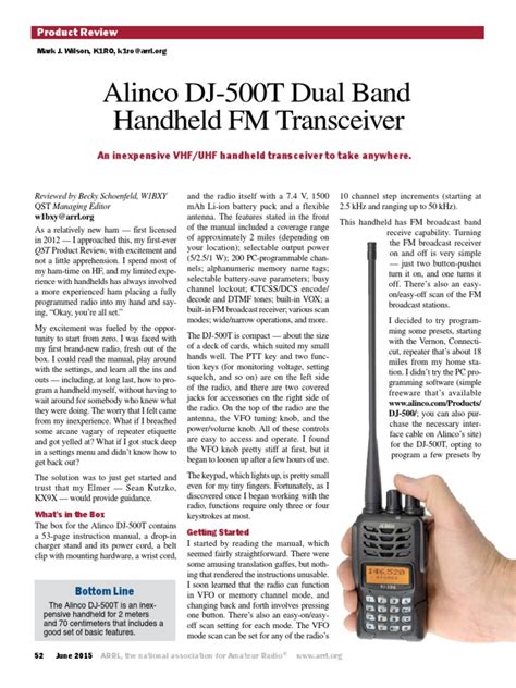 Alinco Dj 500t Qst Review Pdf Frequency Modulation Radio