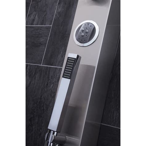 frontline emme thermostatic shower panel with built in massage jets
