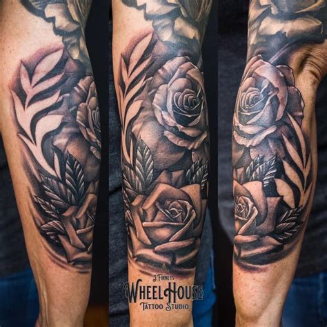 Black And Gray Rose Piece Tattoos Black And Grey Tattoos Private