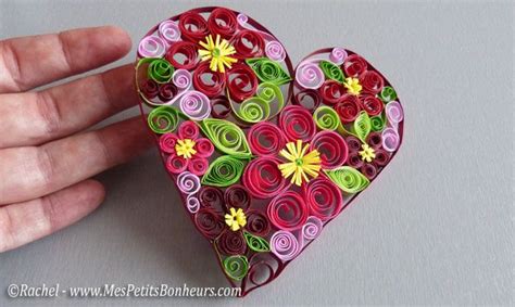 cœur quilling pour la fête des mères maîtresse de la lune carte fête des mères plume fete