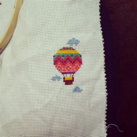 Hot air balloon cross stitch. Small cross stitch hot air balloon | My pins | Pinterest ...