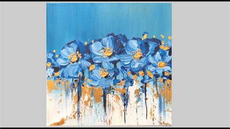 Abstract Blue Flowers Acrylic Painting Daily Challenge 43 Palette