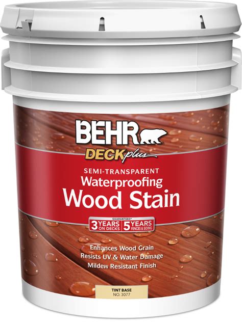 BEHR® DECKplus™ Semi-Transparent Waterproofing Wood Stain - TINT BASE 