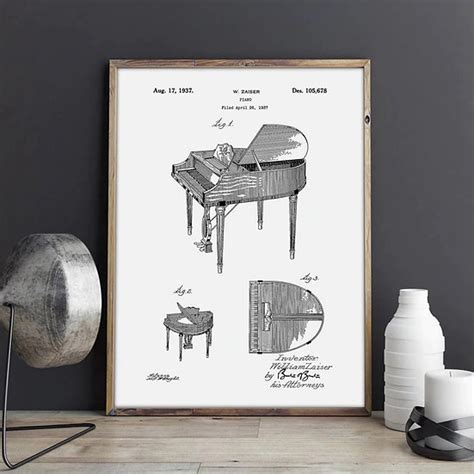 Piano Poster Wall Art Miniature Instrument
