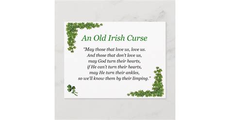 Irish Curse Postcard Zazzle