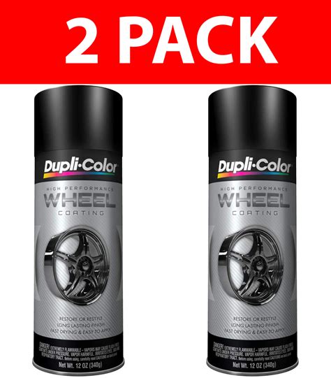 2 Pack Dupli Color Wheel Paint High Performance Black 11oz Aerosol New