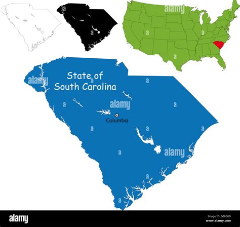 Karte Von South Carolina Stockfotografie Alamy