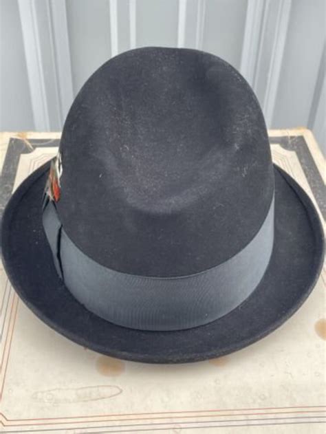 Royal Stetson Black Fedora Hoed Vintage Heren Zacht Vilt In Etsy