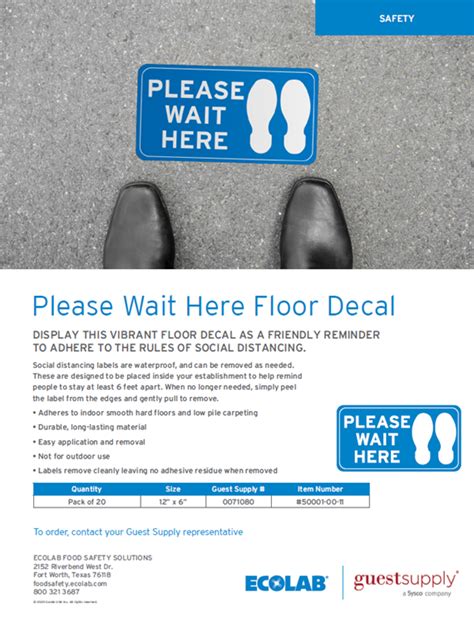 Please Wait Here Floor Decal