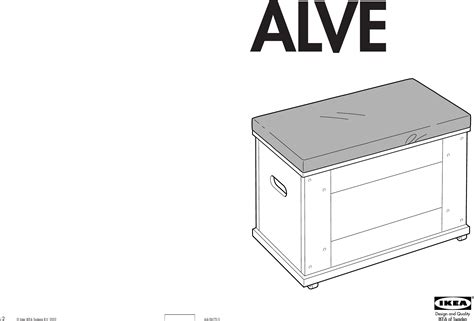 Ikea Alve Storage Bench 27x12x19 Assembly Instruction