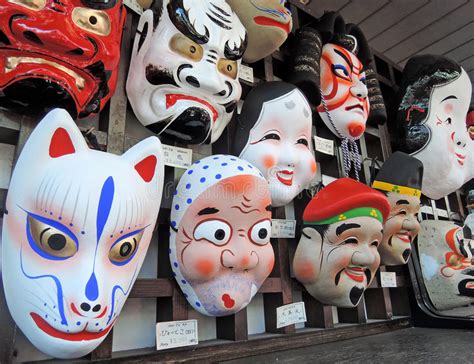 Japanese Masks In Nakamise Street Editorial Image Image Of