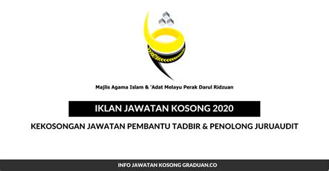 Sekiranya anda, seorang warganegara malaysia yang cukup syarat kelayakan dan berumur tidak kurang daripada 18 tahun pada tarikh tutup iklan jawatan adalah dipelawa untuk memohon bagi mengisi kekosongan jawatan tetap atau kontrak yang diiklankan. Permohonan Jawatan Kosong Majlis Agama Islam dan Adat ...
