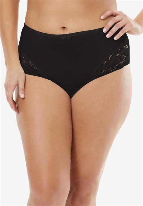 Lace Full Cut Brief By Amoureuse® Plus Size Brief Panties Woman Within