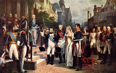 1837 Napoleon Bonaparte Receiving Queen Louisa Of Prussia At Tilsit