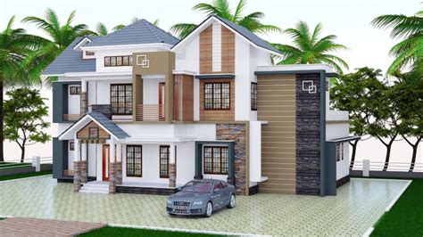 3d Building Elevation And Plan In Kannur Kerala 3d House Elevation