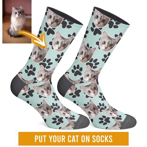 There's no feeling like looking at your pet adoringly and getting a loving stare right back. Custom Design01 Cat Socks - skeenly | Cat socks, Socks ...