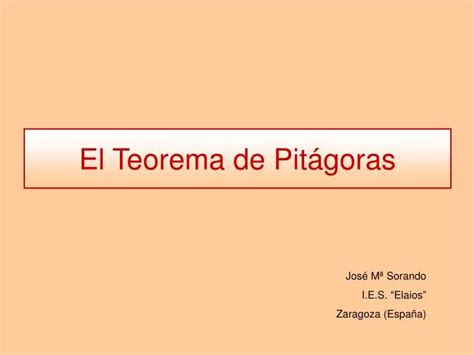 Ppt El Teorema De Pitágoras Powerpoint Presentation Free Download