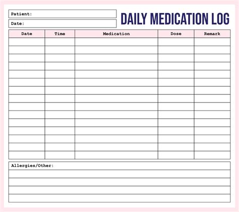 Daily Medication Log Sheet Download Excel Templates Excel Templates