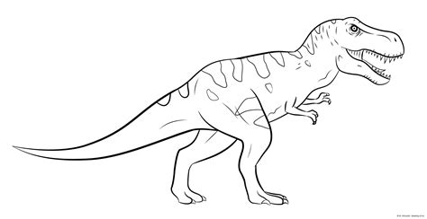 Dinosaur Coloring Page Line Art Illustrations