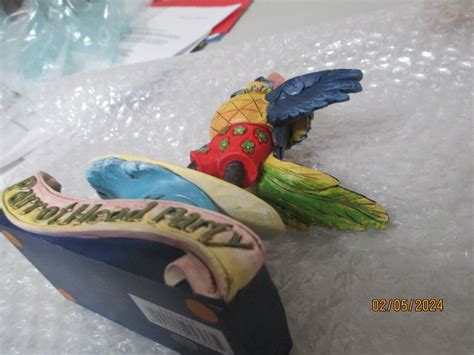 Jim Shore Margaritaville Parrothead Party Surfing Parrot Figurine Nwt W