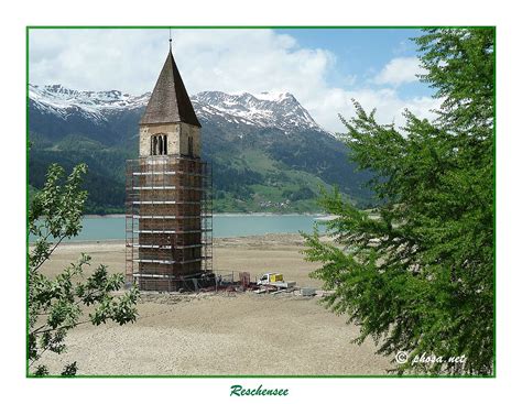 370 65 346 lago maggiore: Turm im Reschensee Foto & Bild | landschaft, bach, fluss ...