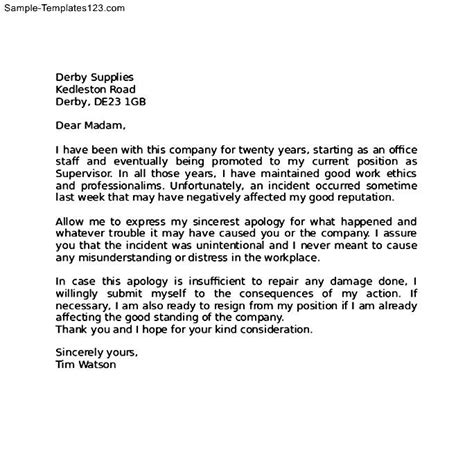 Apology Letter Template For Mistake Format Sample Example Best Hot