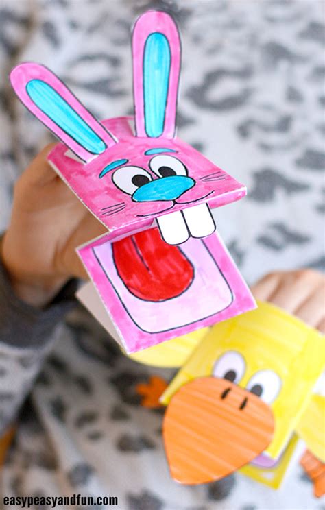 printable bunny  chick puppets easy peasy  fun