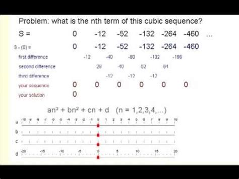 The previous problem illustrates how a general rule maps a term number directly to the term value. Nth Term of a Cubic Sequence - difference method - YouTube