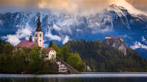 Architecture House Church Building Lake Bled Slovenia Island