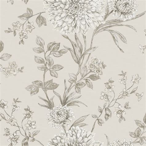 Panache Bordeaux Floral Wallpaper Beige Grey 208528 Wallpaper From