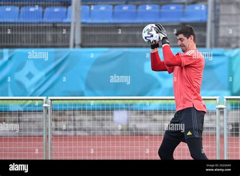 Belgiums Goalkeeper Thibaut Courtois Pictured During A Training
