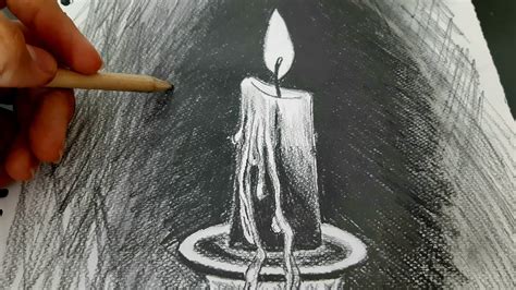 How To Draw A Candle Easy Realistic Pencil Sketch Tutorial Youtube