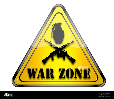 War Zone Sign Stock Photo Alamy