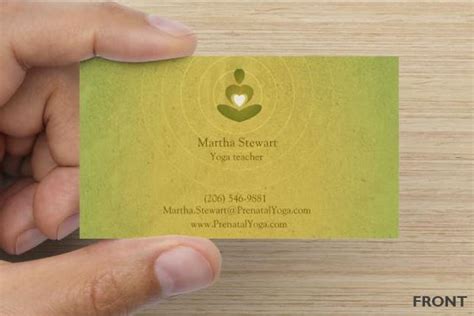 Simple yoga teacher business card template. Guide to getting yoga business cards