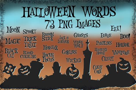 Halloween Words Pngs 73 In All Graphic By Mary Kays Magic · Creative