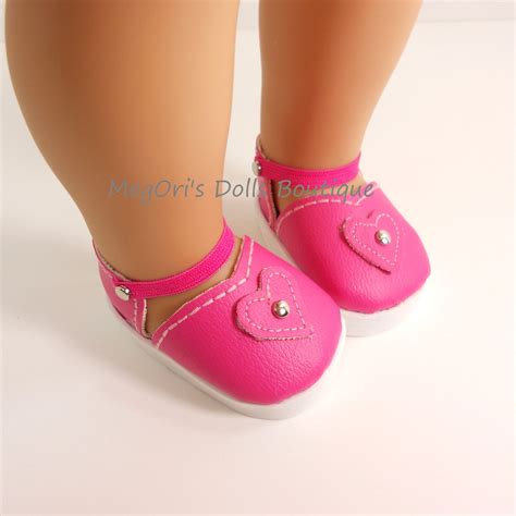 American Girl 18 Doll Shoes Love Hot Pink Hearts Slip On Etsy American Girl Doll Shoes Doll