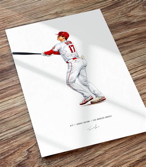 Shohei Ohtani Home Run Los Angeles Angels Baseball Print Etsy