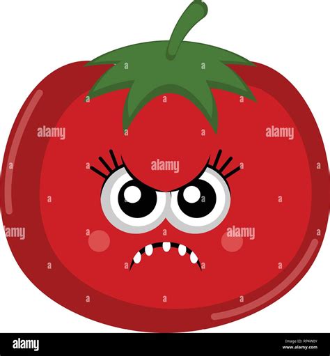 Isolated Angry Tomato Cartoon Stock Vector Image And Art Alamy