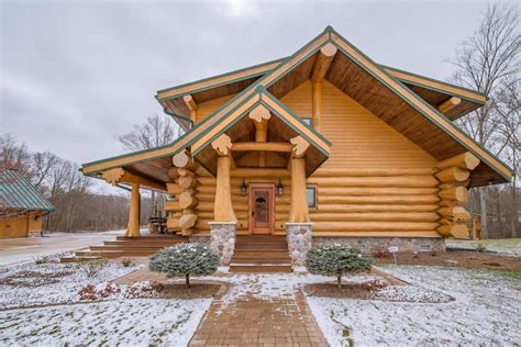 Michigan waterfront log cabins for sale. SPECTACULAR LOG CABIN ON 51 ACRES | Michigan Luxury Homes ...