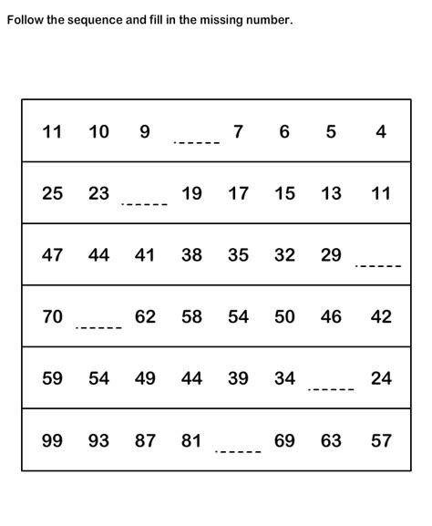 Learn From Number Sequence Worksheets Free Number Sequence Printable