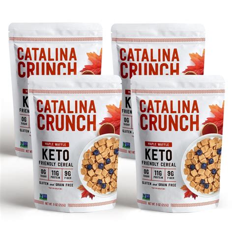 Catalina Crunch Maple Waffle Keto Cereal 4 Pack Zero Sugar Low