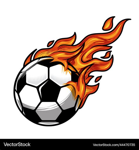 Soccer Ball On Fire Royalty Free Vector Image Vectorstock