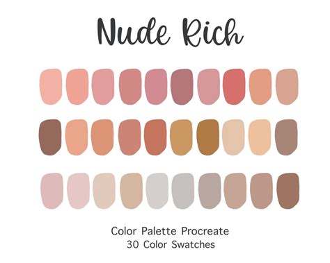 Procreate Color Palette Nude Rich Color Swatches Instant Download Procreate Palette For IPad