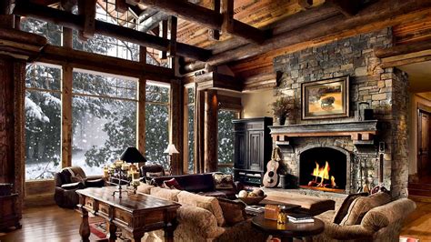 Winter Fireplace Window Wallpapers Wallpaper Cave