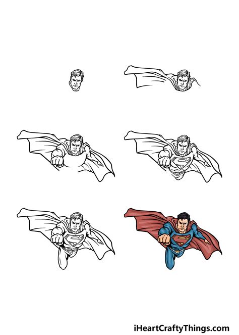 Superman Flying Pencil Drawings
